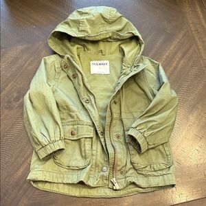 Old Navy Toddler Green Hooded Utility Jacket -2T